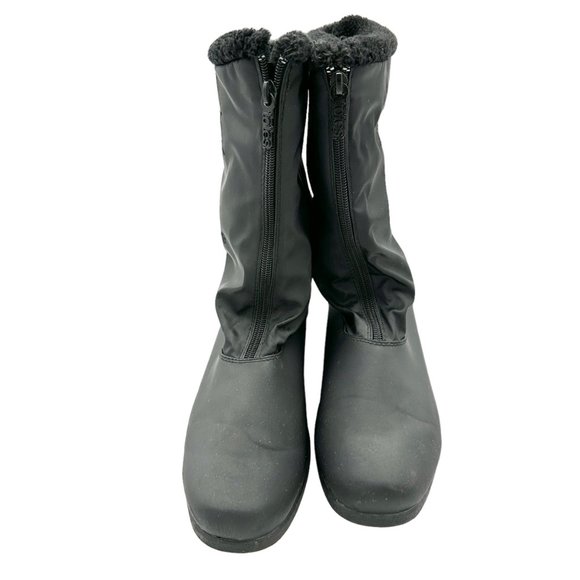 Totes All Weather Footwear Boots Size 11 Black Zip Up Faux Fur Lined - Picture 5 of 13